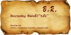 Bozsoky Renátó névjegykártya